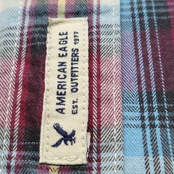 American Eagle Mens Shirt Button Up XXL Long Sleeve Plaid Seriously Soft - Picture 7 of 14
